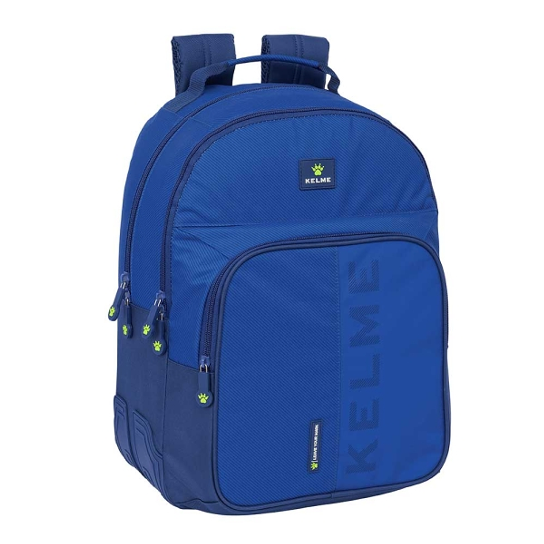 Safta Kelme Blue Mochila con 2 Compartimentos - Antirozaduras - Adaptable a Carro - Bolsillo Frontal - Portabotellas - Tirador Doble - Hombreras Ergon 1