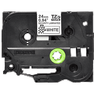 Brother TZeSE5 Cinta Laminada de Seguridad Original de Etiquetas - Texto negro sobre fondo blanco - Ancho 24mm x 8 metros