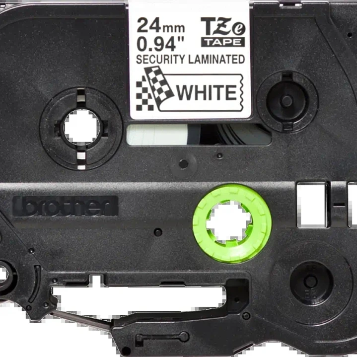Brother TZeSE5 Cinta Laminada de Seguridad Original de Etiquetas - Texto negro sobre fondo blanco - Ancho 24mm x 8 metros 1