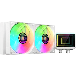 Mars Gaming ML-TWO240 Kit de Refrigeracion Liquida - Potencia 450W - Iluminacion ARGB Infinity Mirror - Bomba Opti-Chamber - Color Blanco