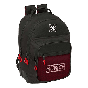 Safta Munich Vulcan Mochila con 2 Compartimentos - Cantoneras Antirozaduras - Adaptable a Carro - Portabotellas - Tirador Doble - Asa Forrada - 20L - 