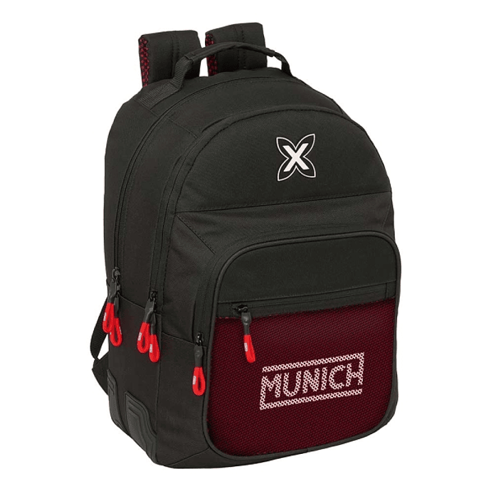 Safta Munich Vulcan Mochila con 2 Compartimentos - Cantoneras Antirozaduras - Adaptable a Carro - Portabotellas - Tirador Doble - Asa Forrada - 20L -  1