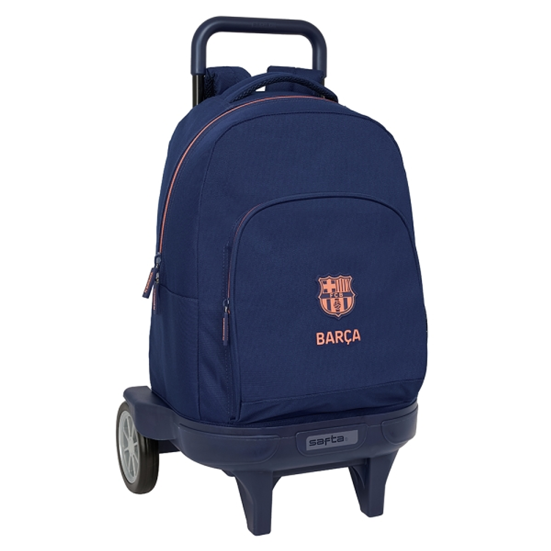 Safta F.C.Barcelona 2ª Equipacion Mochila con Carro - Ruedas Antivibracion - Bolsillo Frontal - Portabotellas - Asa Acolchada - Tarjeta ID - Mochila E 1