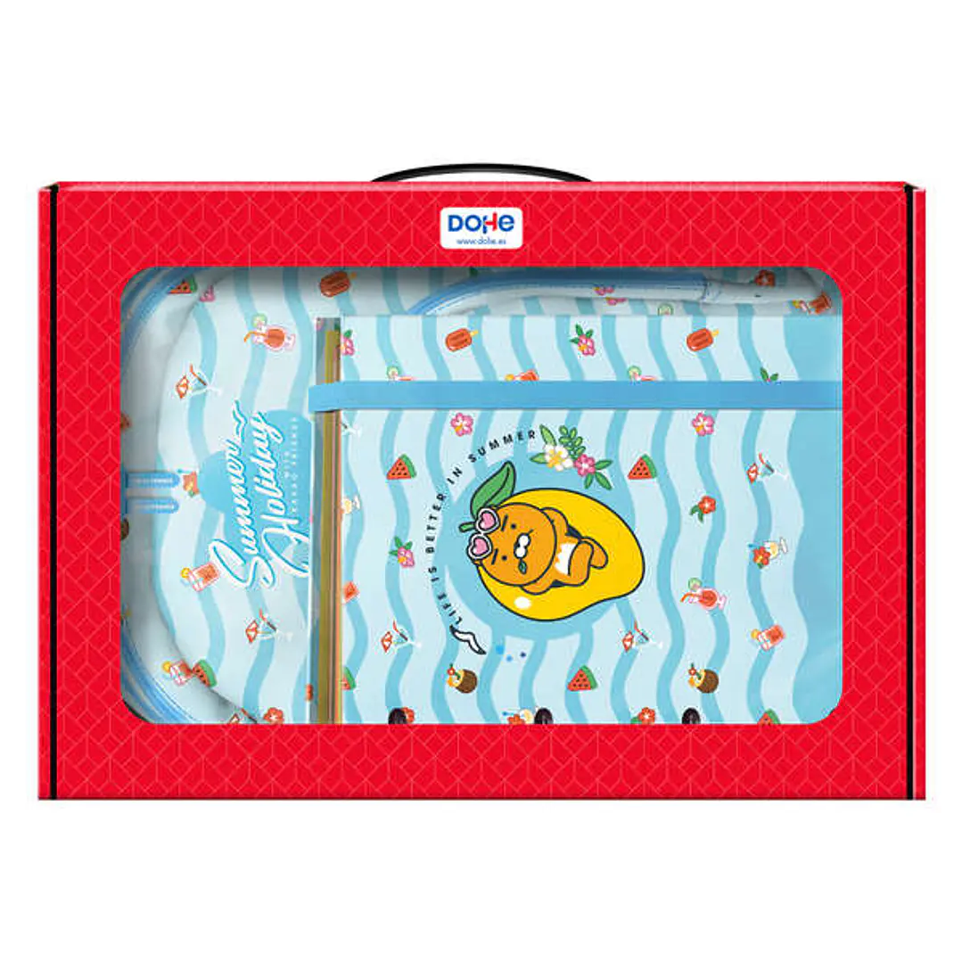 Dohe Kakao Friends Summer Holiday Pack de Mochila Grande + Portatodo Triple + Carpeta de 4 Anillas Formato A4 con Recambio de 100 Hojas 1