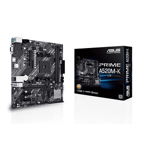 Asus Prime A520M-K Placa Base AMD AM4 2x DDR4 - HDMI, M.2, PCIe, 4x Sata III, USB 2.0, 3.2, RJ-45, VGA, Factor MicroATX