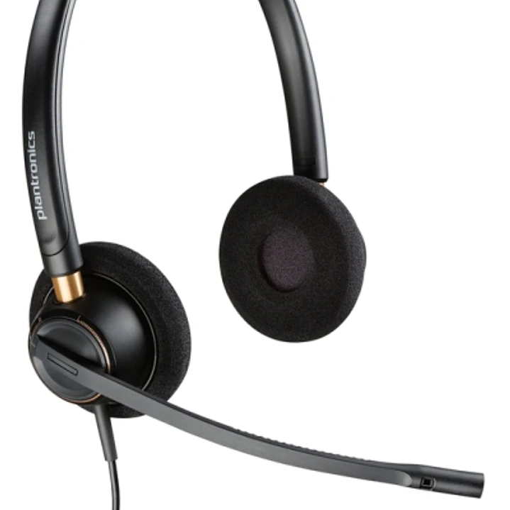 Plantronics/Poly EncorePro 520 Auriculares con Microfono - Conexion QD - Cancelacion de Ruido - Almohadillas Acolchadas - Color Negro 1