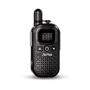 AVPos AVP-COMM-X25 Walkie Talkie - 16 Canales - 446 MHz - USB-C - Autonomia hasta 18h - Color Negro