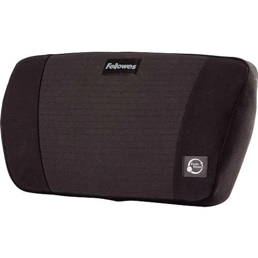 Fellowes Fusion PlushTouch Cojin Lumbar - Ajustable a Traves de una Correa con Hebilla - Color Negro 1