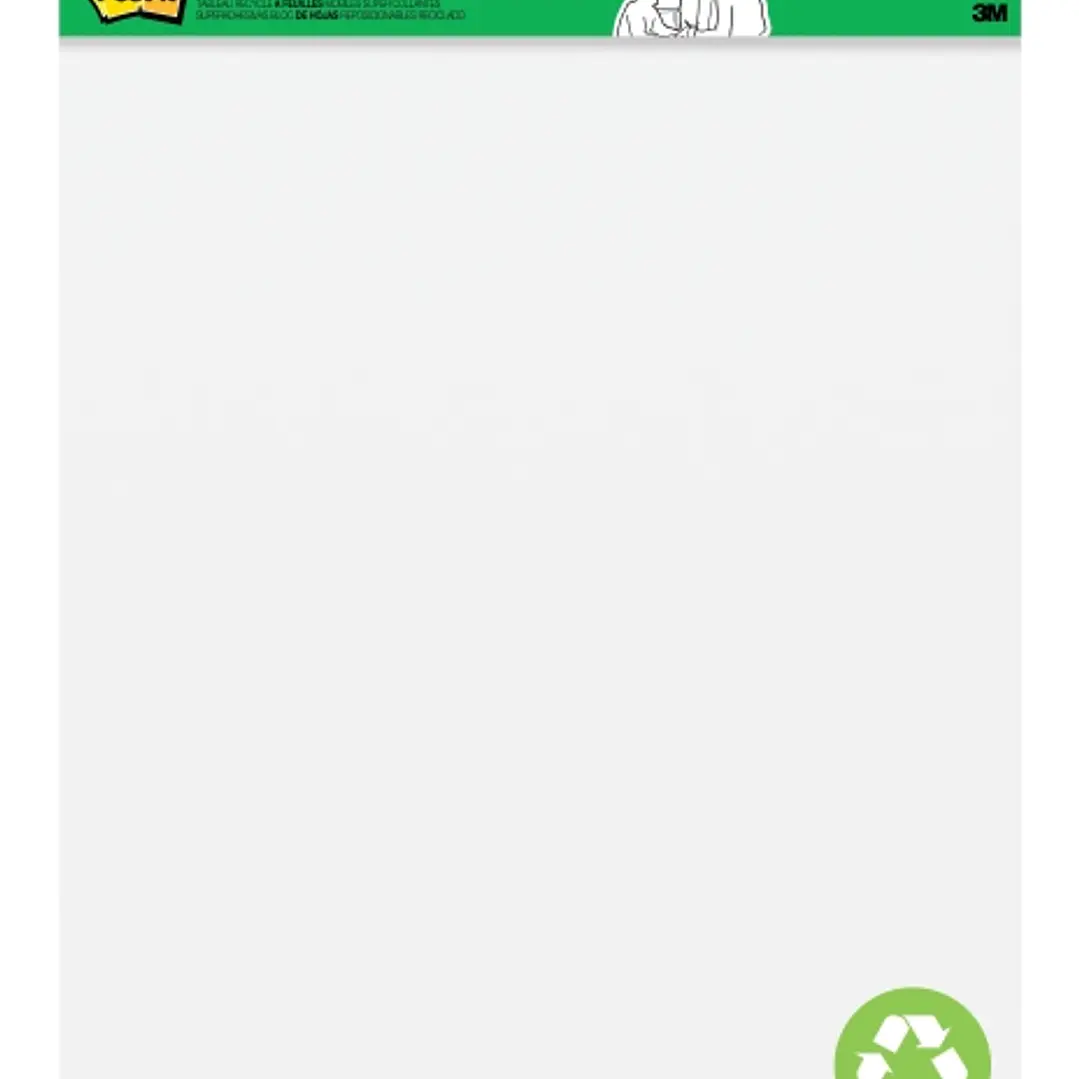 Post-It Super Sticky Pack de 2 Blocs de Reuniones - 30 Hojas por Bloc - Forma Rectangular - 635x762mm - Color Blanco 1