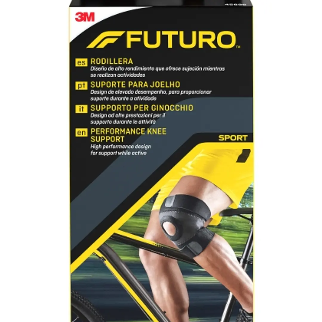 Futuro Rodillera - M (38.1 - 43.2cm) - Uso de Alto Rendimiento - Forma Anatomica - Transpirable - Color Gris Oscuro 1