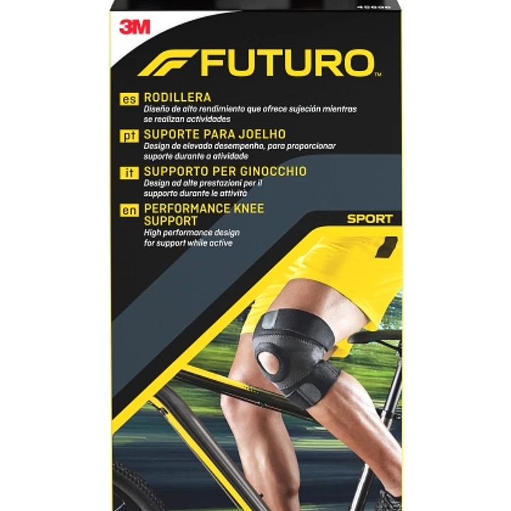 Futuro Rodillera - M (38.1 - 43.2cm) - Uso de Alto Rendimiento - Forma Anatomica - Transpirable - Color Gris Oscuro 1