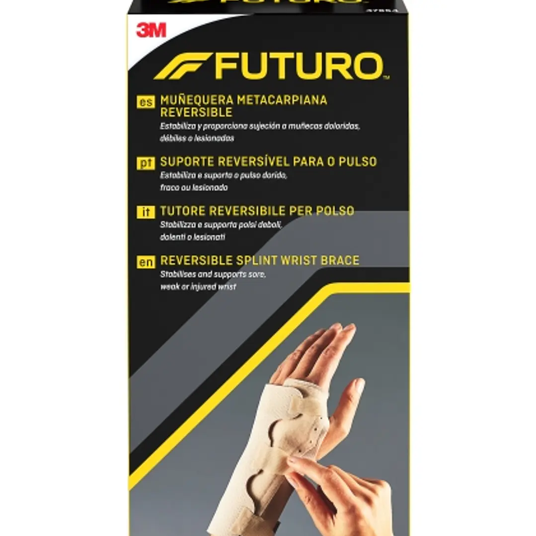 Futuro Soporte para Mano - Estabilizacion Metacarpiana - Talla M (15.9 - 19cm) - Reversible - Transpirable - Color Beige 1