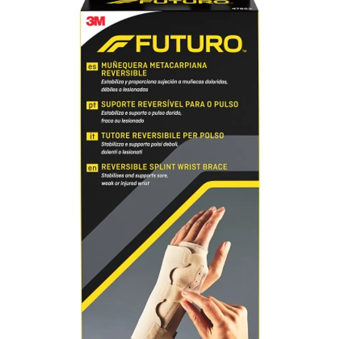 Futuro Soporte para Mano - Estabilizacion Metacarpiana - Talla S (12.7 - 15.9cm) - Reversible - Transpirable - Color Beige 1