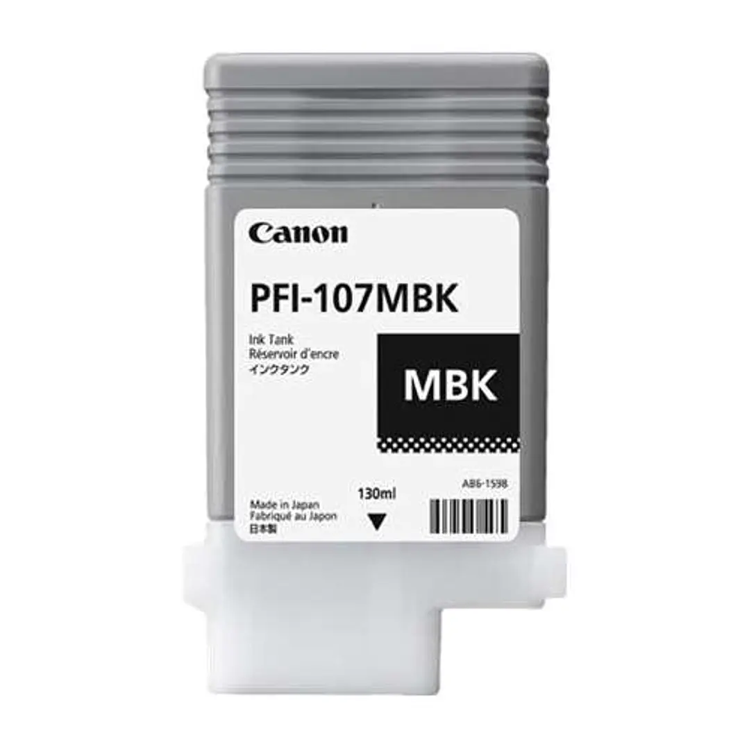 Canon PFI107 Negro Mate Cartucho de Tinta Original - PFI107MBK/6704B001 1