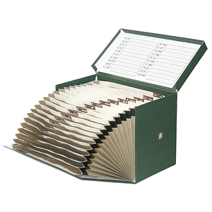 Elba Caja de Transferencia con Fuelle - Tamaño 25x38.5cm - Resistente y Duradera - Color Verde