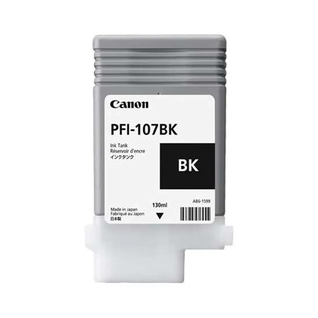Canon PFI107 Negro Cartucho de Tinta Original - PFI107BK/6705B001 1