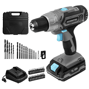 Cecotec CecoRaptor Perfect Drill 2020 Advance Taladro Atornillador - Torque 46Nm - 1550rpm - Bloqueo de Husillo Automatico - Bateria 2Ah 20V - Luz LED
