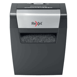 Rexel Momentum X406 Destructora Papel Corte Confeti P-4 - Destruye hasta 7 Hojas a la Vez - Capacidad de la Papelera 15L - Color Gris/Plata