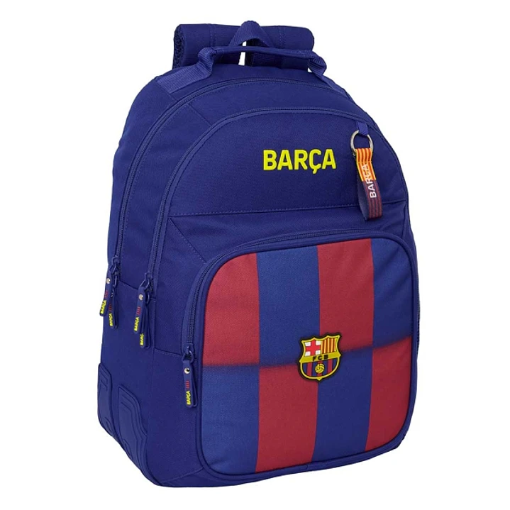 Safta F.C.Barcelona Mochila Escolar de 20L - Adaptable a Carro - 3 Compartimentos - Portabotellas - 32x42x15cm - Color Rojo y Azul 1