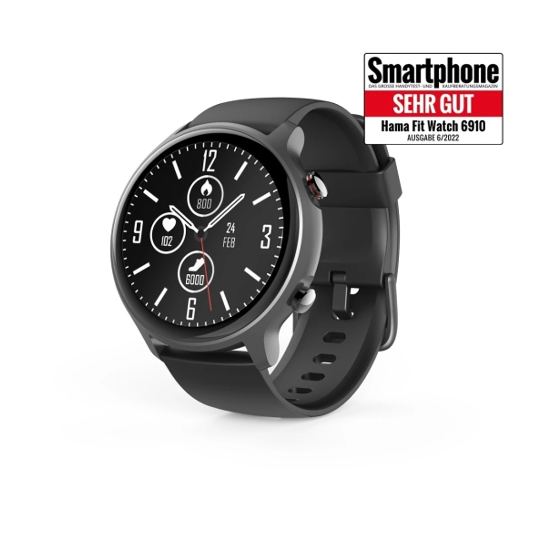 Hama 6910 Reloj Inteligente Smartwatch - Bluetooth 5.0 - Autonomia hasta 6 Dias - Pantalla LCD 1.28