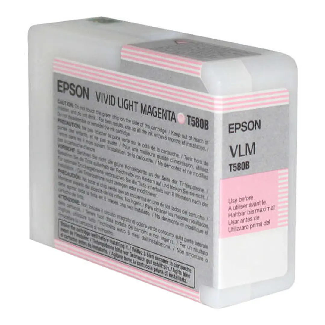 Epson T580B Magenta Light Vivido Cartucho de Tinta Original - C13T580B00 1