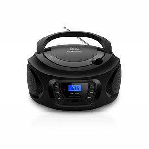 Daewoo Radio CD - USB - Jack 3.5mm - Bluetooth - Sintonizacion Automatica - Asa de Transporte - Pantalla LCD - Color Negro y Azul
