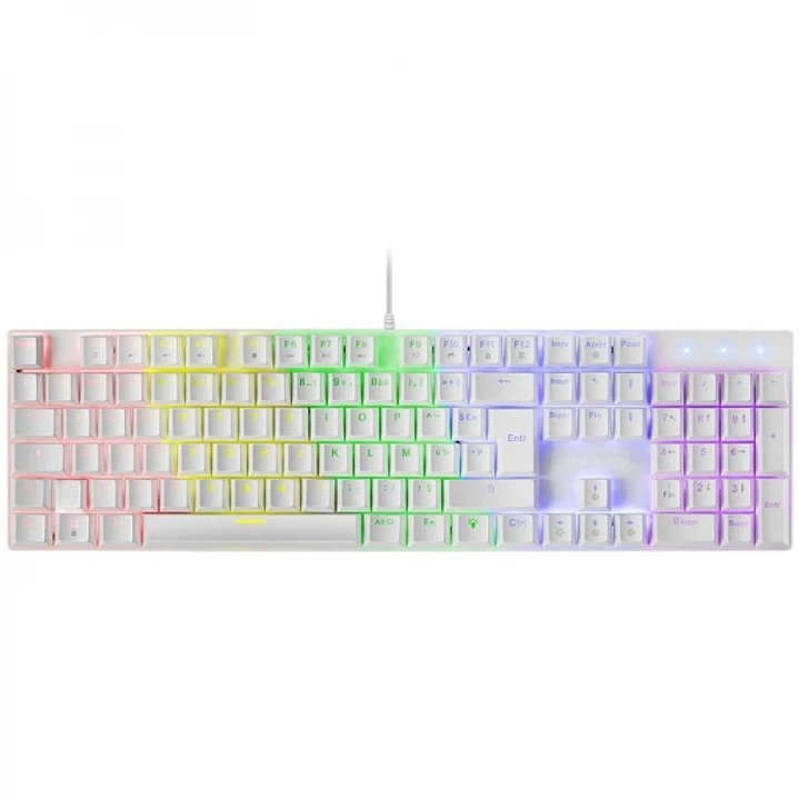 Mars Gaming MK422 Teclado Mecanico RGB - Switches Antipolvo - Teclas Imborrables - 12 Efectos Rainbow - Modo Juego - Anti-ghosting - Multiplataforma - 1