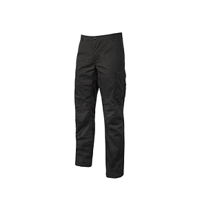 Upower Ocean Pantalon de Trabajo en Algodon Elastico - Talla 2XL - Multiples Bolsillos, Cierre con Cremallera, Refuerzo en Rodillas, Cinta Reflex, Aju