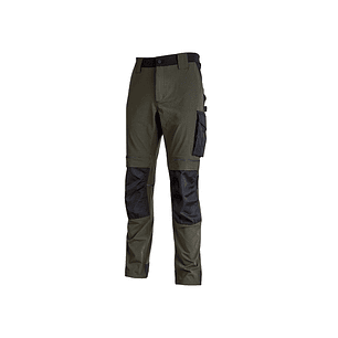 Upower Atom Pantalon de Trabajo con Tejido Stretch - Talla XS - Resistente y Transpirable, Repelente al Agua, Bolsillos Multifuncionales, Proteccion L