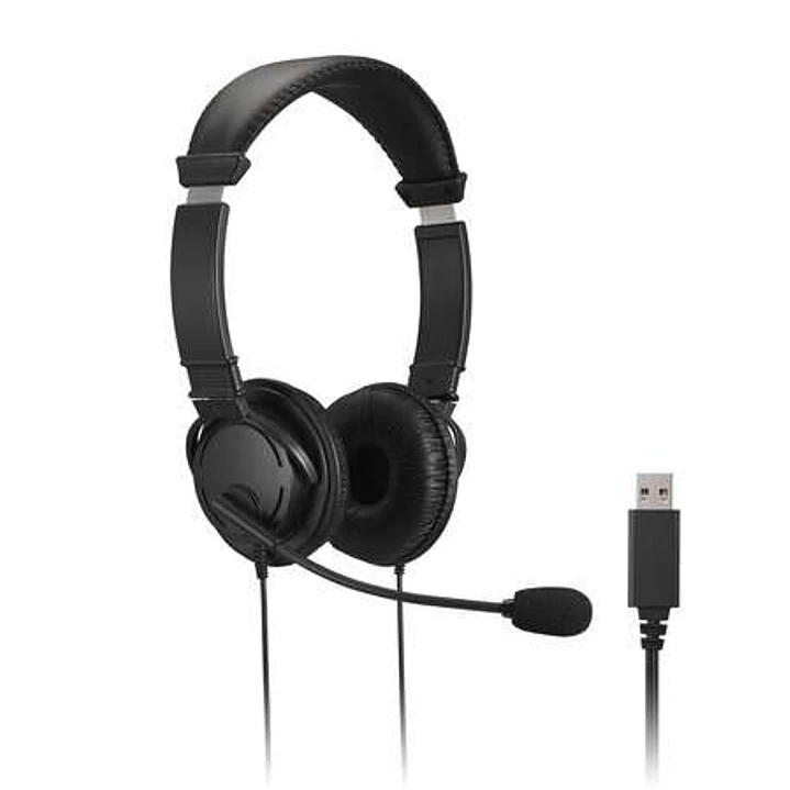 Kensington Auriculares con Microfono USB - Diadema Ajustable - Almohadillas Acolchadas - Controles en Cable - Cable de 1.80m - Color Negro 1