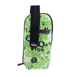 Milan Tandem 2 Pack de 4 Estuches con Goma de Borrar - Sacapuntas - Lapiz - 3 Boligrafos - Regla - 12 Lapices de Colores - 12 Rotuladores - Color Ver