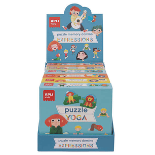 Apli Coleccion de Juegos Educativos - Incluye 2 Puzles Yoga de 24 Piezas, 2 Memory Emotions de 24 Piezas y 2 Domino Music de 28 Piezas - Enseña a Expr