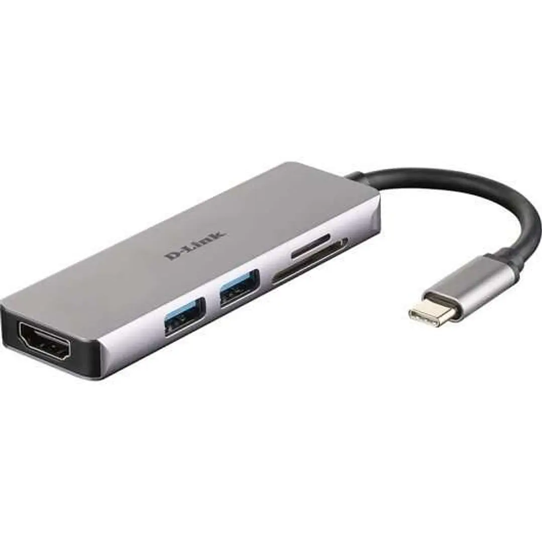 D-Link Hub USB-C 5 en 1 Lector SD, MicroSD, HDMI 4K, 2x USB 3.0 1