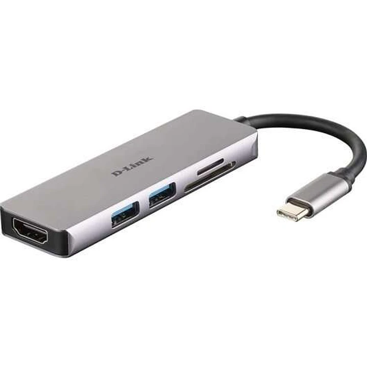D-Link Hub USB-C 5 en 1 Lector SD, MicroSD, HDMI 4K, 2x USB 3.0 1