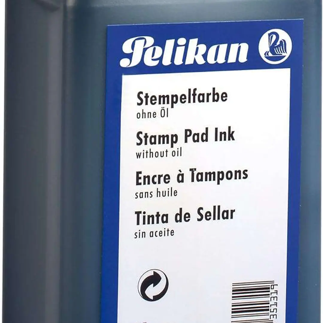 Pelikan Botella de Tinta para Tampones 1L - Sin Aceite - Secado Rapido - Resistente al Agua - Color Negro 1