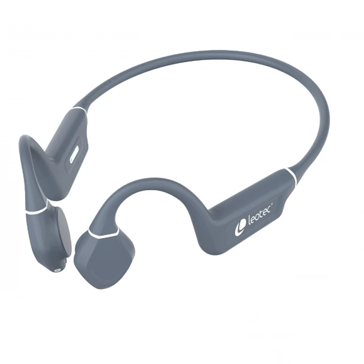 Leotec Kuri Auriculares Deportivos de Conduccion Osea Bluetooth 5.4 - Autonomia hasta 12h - Bateria de 180mAh - Resistencia IPX5 - Color Gris 1