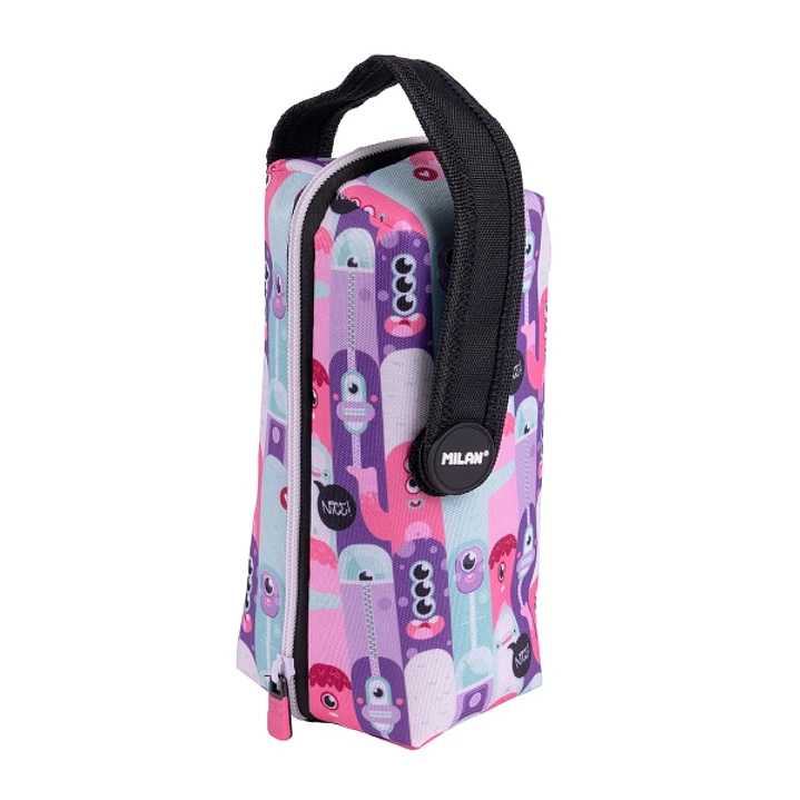 Milan Aliens 2 Pack de 4 Estuches con Goma de Borrar - Sacapuntas - Lapiz - 3 Boligrafos - Regla - 12 Lapices de Colores - 12 Rotuladores - Color Ros 1