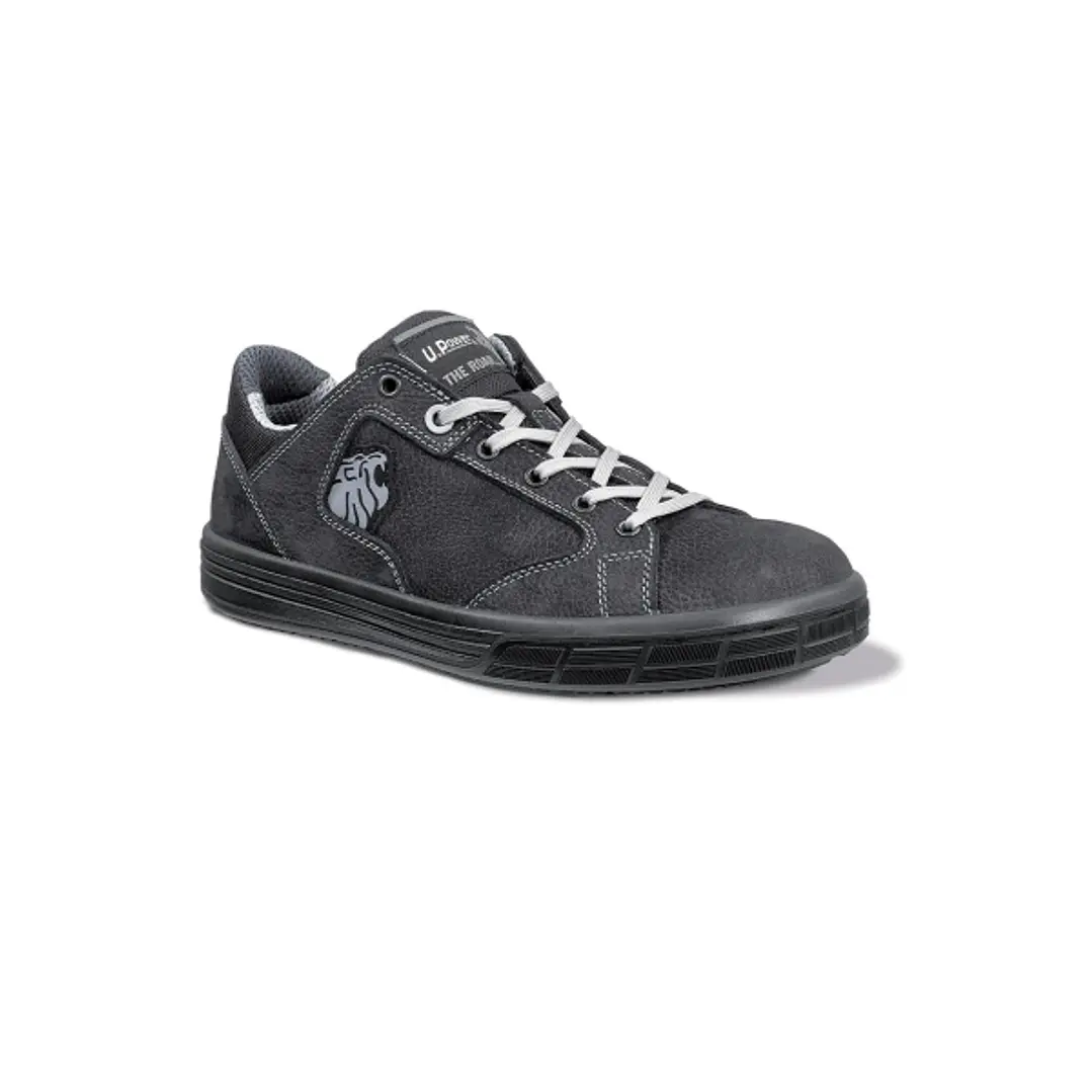 Upower King S Calzado de Seguridad Bajos - Talla 37 - Cuero Nubuck Natural, Resistente al Agua y Manchas, Puntal de Aluminio, Suelas Antideslizantes,  1