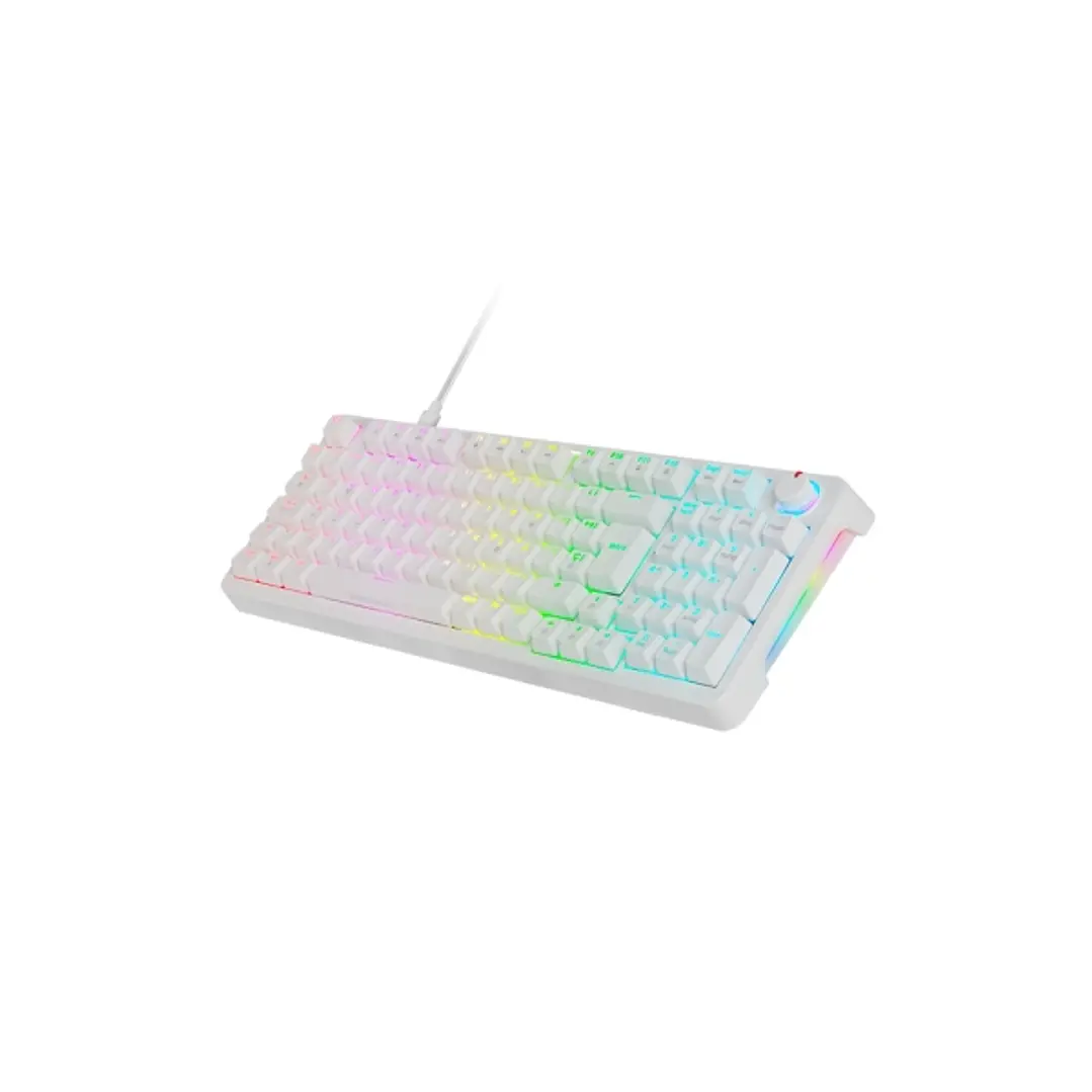 Mars Gaming MKPRO Teclado Completo Hibrido H-Mech - Switch SKN Amarillo - Disposicion Portuguesa QWERTY PT - Iluminacion RGB Chroma - 385x140x40mm - C 1