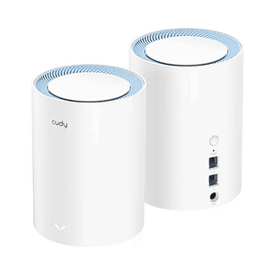 Cudy M1200 Pack de 2 Sistemas WiFi Mesh AC1200 Dual Band - 867Mbps en 5GHz, 300Mbps en 2,4GHz - 1x Puerto LAN 10/100Mbps, 1x Puerto WAN 10/100Mbps - 2