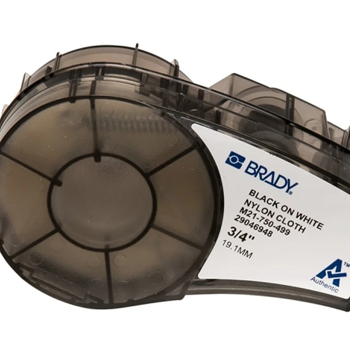 Brady M21-750-499 Cinta de Etiquetas Original de Nylon - Texto Negro sobre Fondo Blanco - Ancho 19,05mm x 4,88m 1