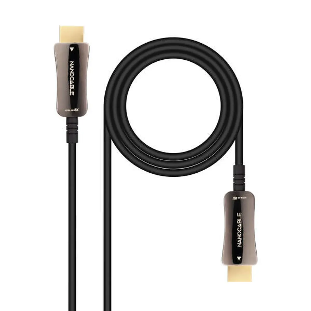 Nanocable Cable HDMI v2.1 AOC Macho a HDMI v2.1 Macho 15m - 8K@60Hz 4K@120Hz 48Gbps - Color Negro 1