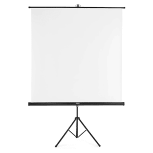 Hama Pantalla Proyector con Tripode - Cuerpo Metalico - PVC - Formato 1:1 - Mecanismo de Resorte - 380 Micras de Grosor - 155x155cm - Color Blanco