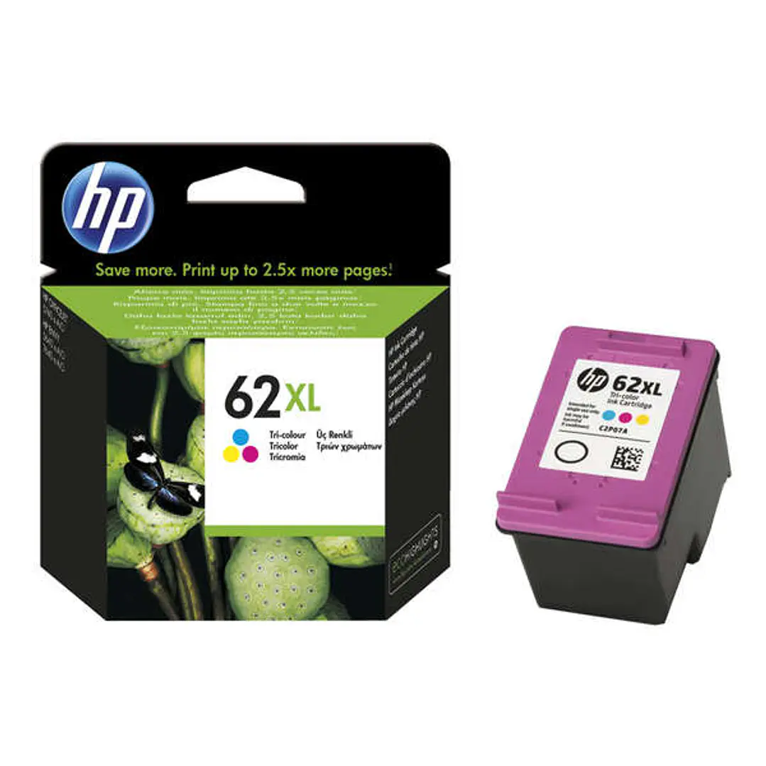 HP 62XL Color Cartucho de Tinta Original - C2P07AE 1