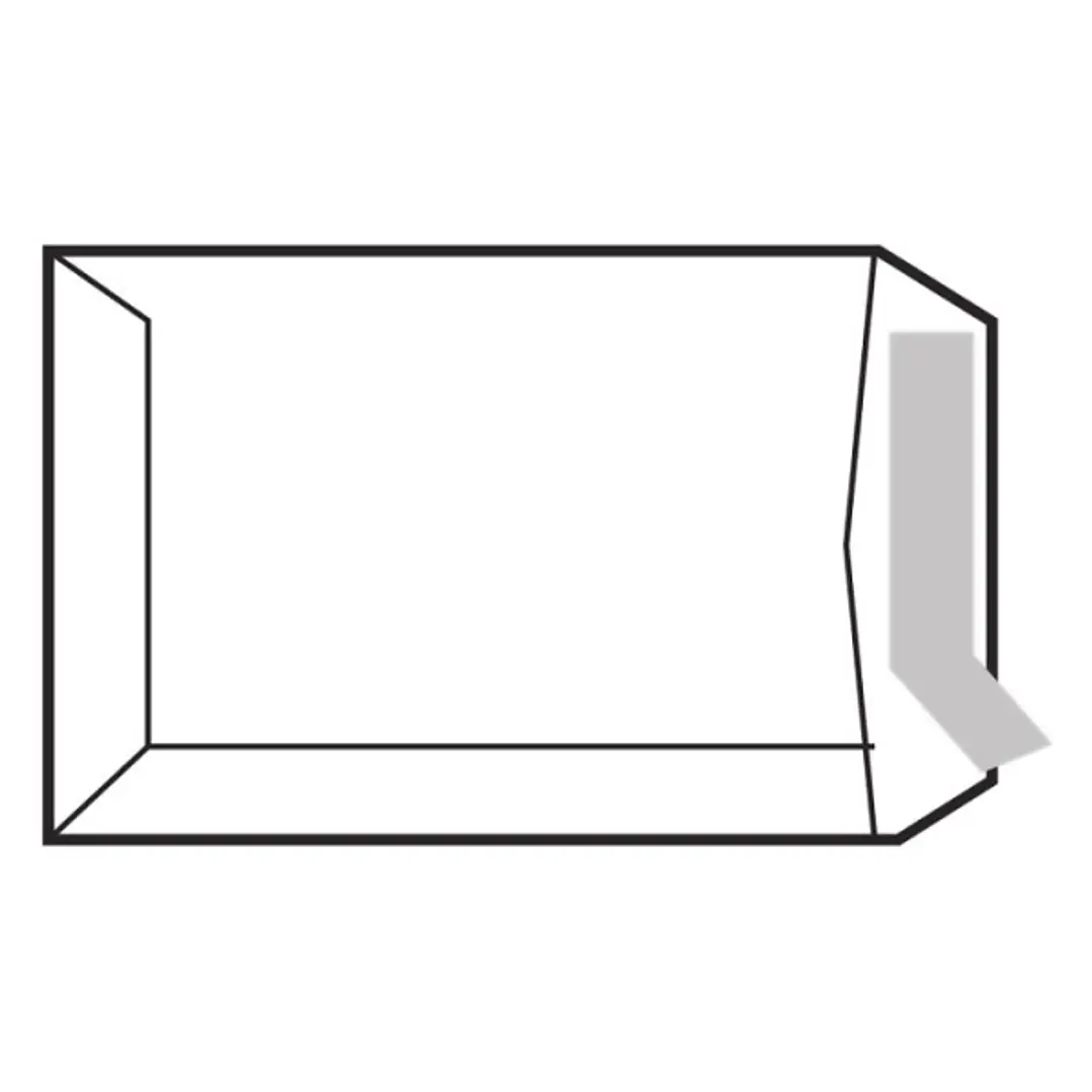 Sam Pack de 100 Sobres de Papel Offset 100grs - Medidas 370x450mm - Autoadhesivo con Tira de Silicona - Color Blanco 1