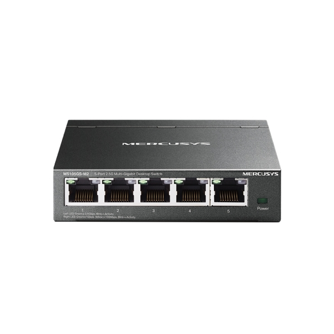 Mercusys MS105GS-M2 Switch 5 Puertos 2.5 Gigabit - Multi-Gigabit 10/100/1000/2500 - Auto-Negociacion - Color Negro 1