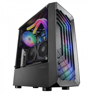 Mars Gaming MC-TOR Torre Gaming - Frontal MESH - Ventilacion FRGB - Soporte Placas ATX/microATX/mini-ITX - USB 3.0 - Almacenamiento SSD/HDD - Color Ne