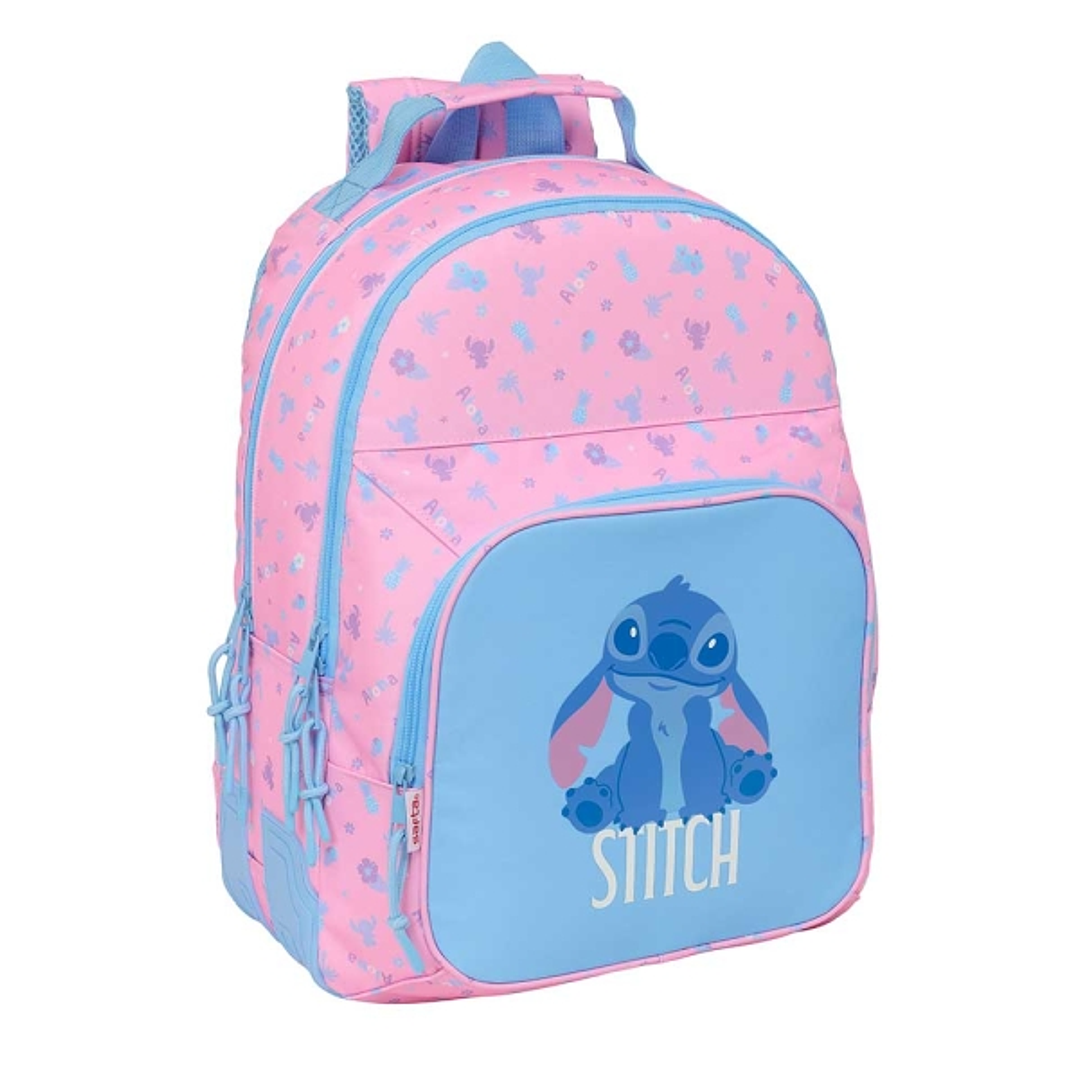 Safta Stitch Bright Mochila con 2 Compartimentos - Antirozaduras - Adaptable a Carro - Bolsillo Frontal - Portabotellas - Tirador Doble - Hombreras Er 1