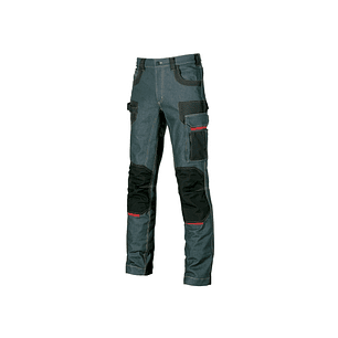 Upower Platinum Buttom Pantalon de Trabajo Elastico con Inserciones de Cordura - Talla 60 - Multiples Bolsillos, Refuerzos Anti-Abrasion, Detalles Ref