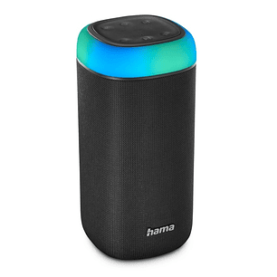 Hama Altavoz Portatil - Potencia 30W - Bluetooth - USB-C - Bateria 2000mAh - IPX4 - Luz LED - Rango 10m - 19.5x9.6x9.6cm - Color Negro